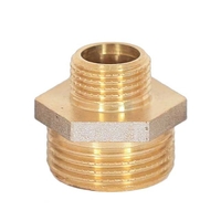 Ниппель переходной никелированная латунь 1/2" х 3/4" нар/нар