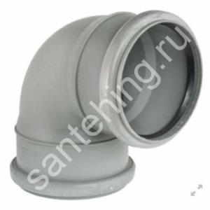 Отвод 110х90 Двухраструбный WaterMark ПП Серая - картинка 1