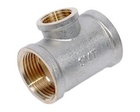 Тройник переходной никелированная латунь 3/4"х 1/2" х3/4" г/г/г