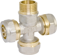 PF Крестовина для м/п труб 16х1/2 ц/ц/ц/нар (PF PF 492)